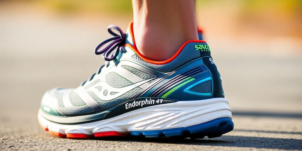 Saucony Endorphin Pro 4 racing shoes in vivid colors.