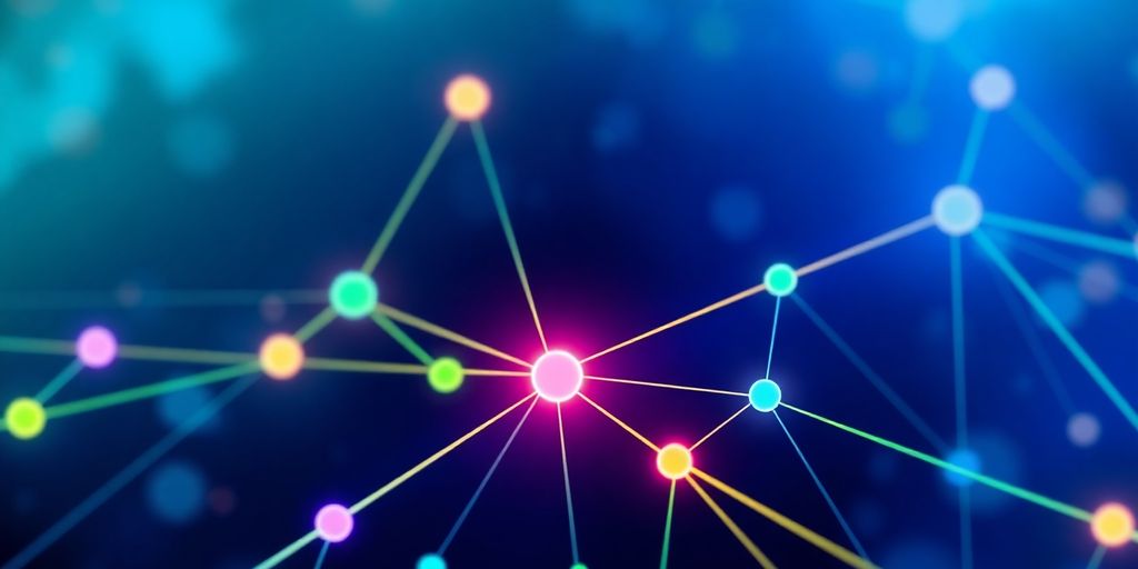 Illustrative image of interconnected nodes in polkadot.