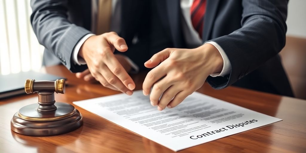 Two people shaking hands over a contract.