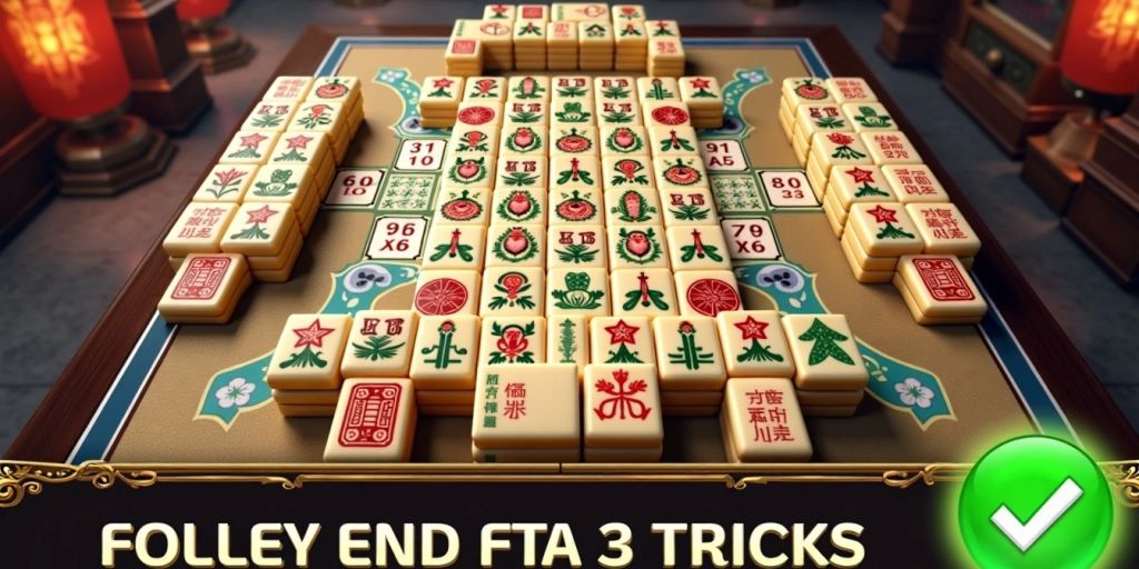 Mahjong game setup with highlighted tiles