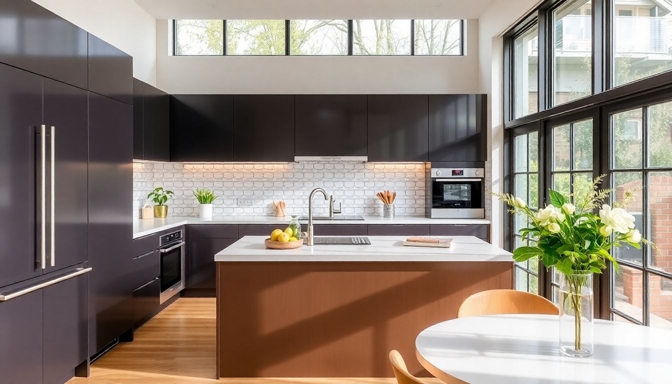 Modern kitchen in a historic London home.
