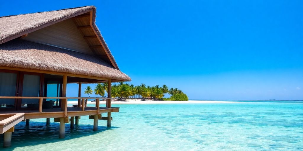 Overwater bungalows in Bora Bora with clear turquoise water.