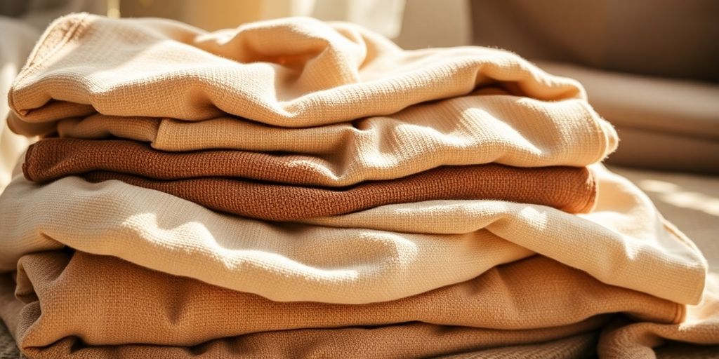 Vêtements éco-responsables en coton biologique dans un panier.