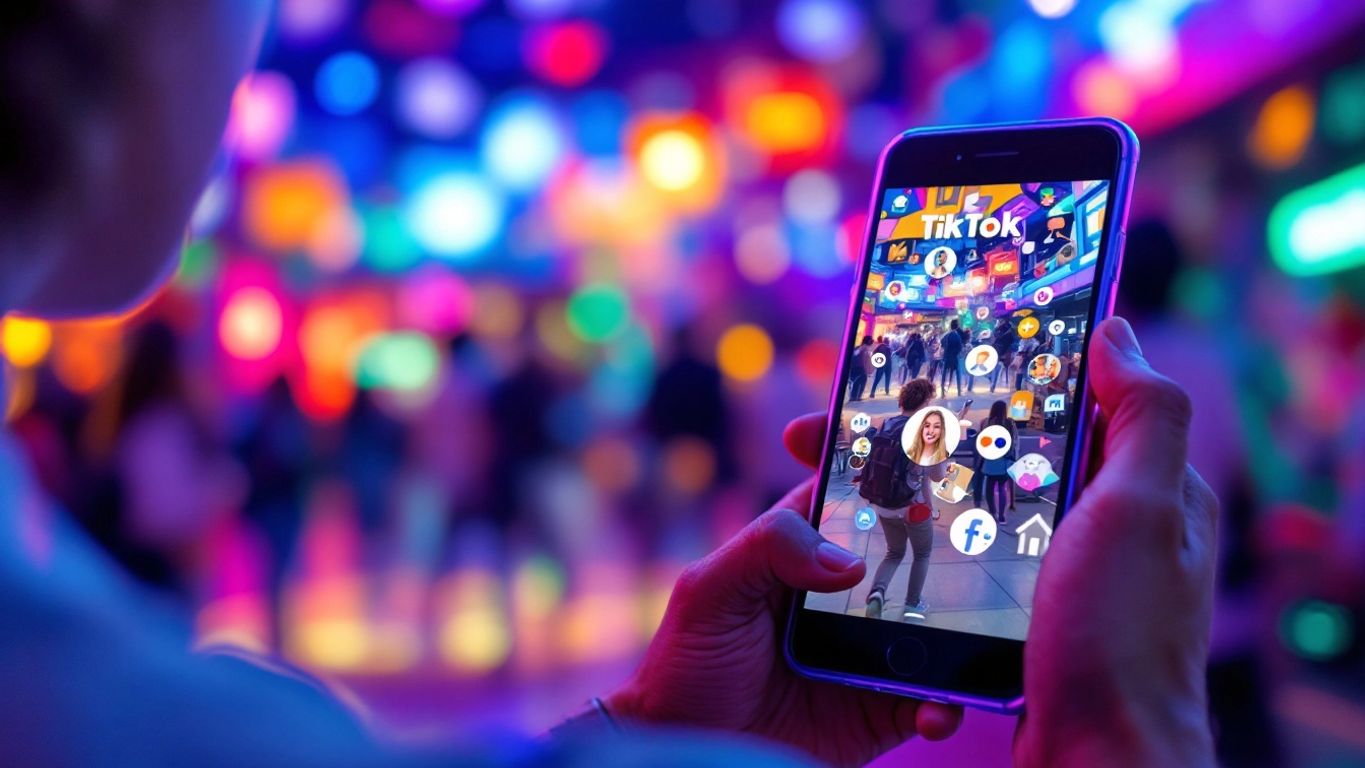 Person using smartphone to create TikTok content.