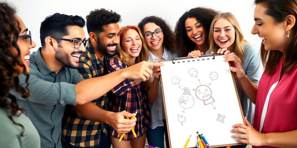 Friends enjoying a lively game of Pictionary together.