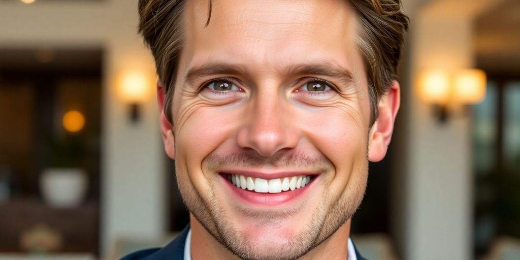 Peter Krause smiling in a luxurious setting.