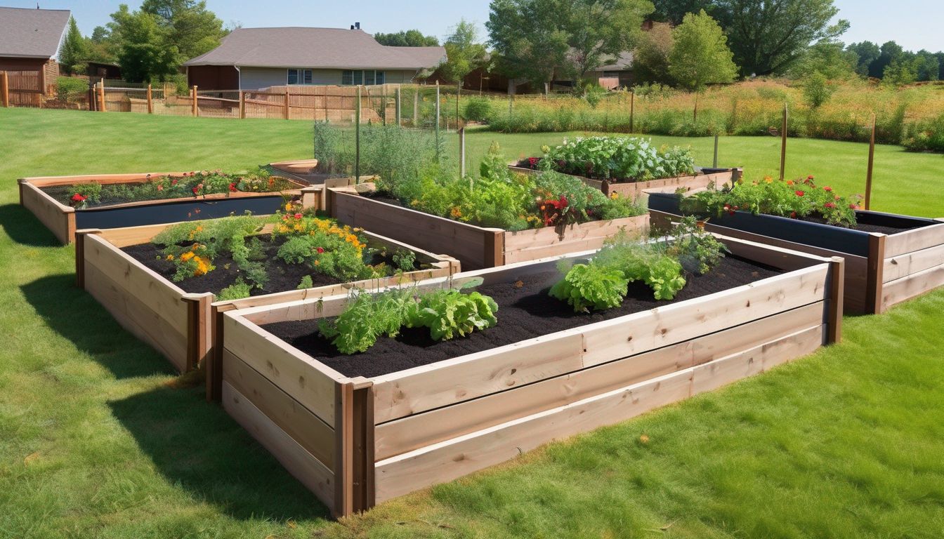 raised garden beds with watering