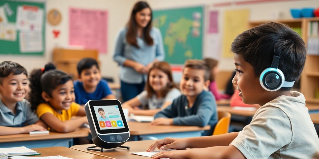 Teacher, students, and virtual assistant