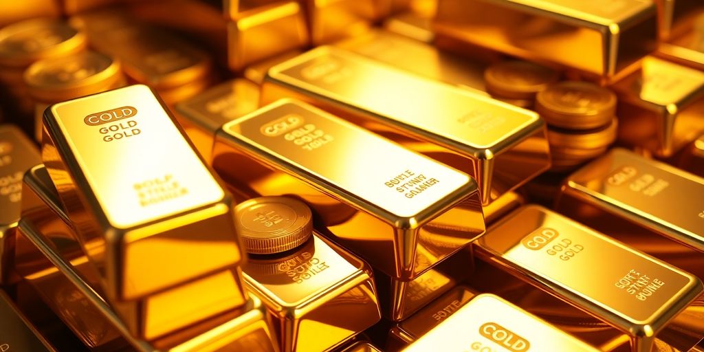 Lingots d'or et pièces d'or brillants
