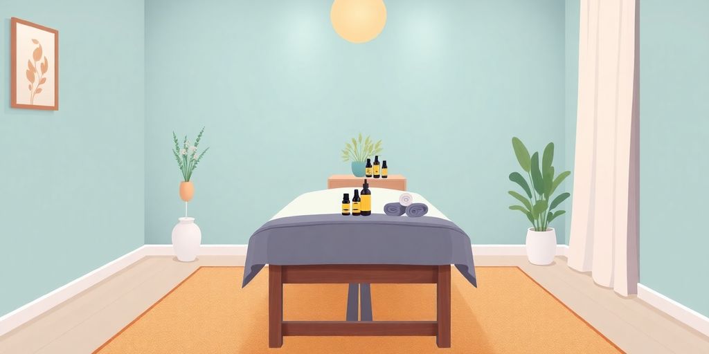 Evde masaj için huzurlu bir ortam.