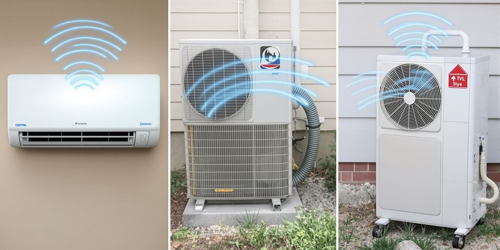 Different AC units with cool air flowing.