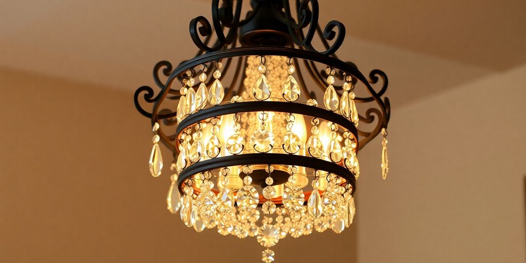 Elegant Hobby Lobby chandelier illuminating a stylish interior.