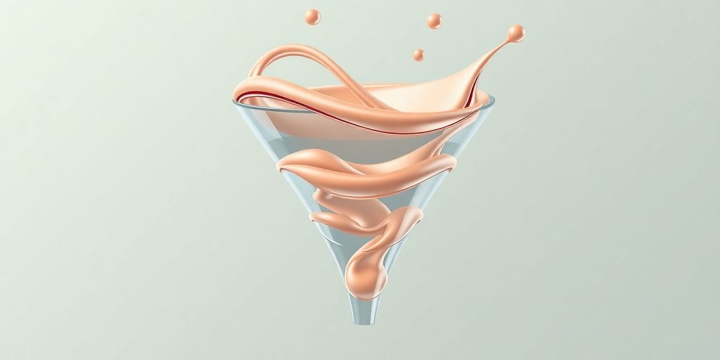 Entonnoir de vente visuel montrant le flux d'un client.