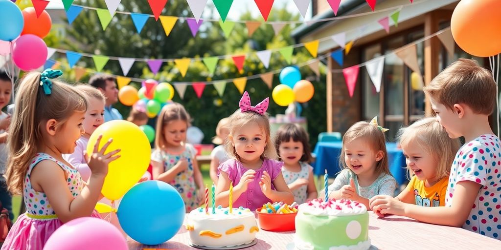 Children enjoying a lively birthday party in Cardiff.