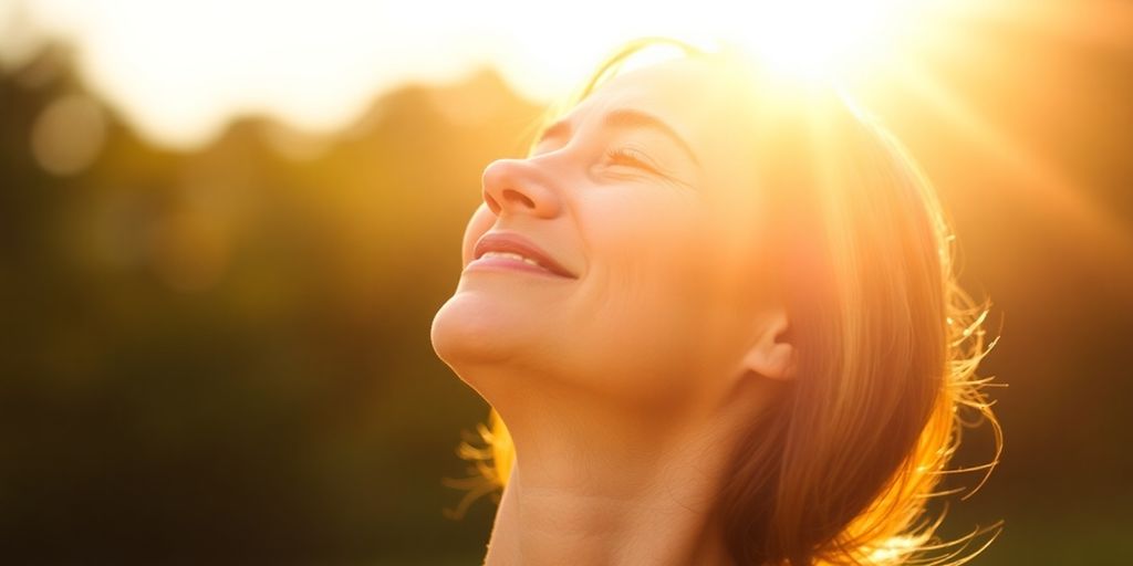 Person smiling, feeling relief from chronic pain.