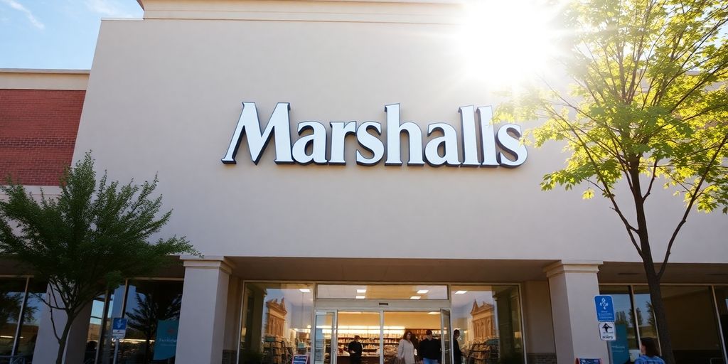 Marshalls store exterior with open sign.
