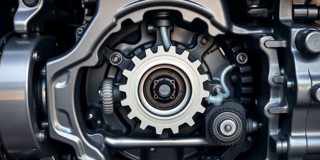 Close-up of Honda transmission components.