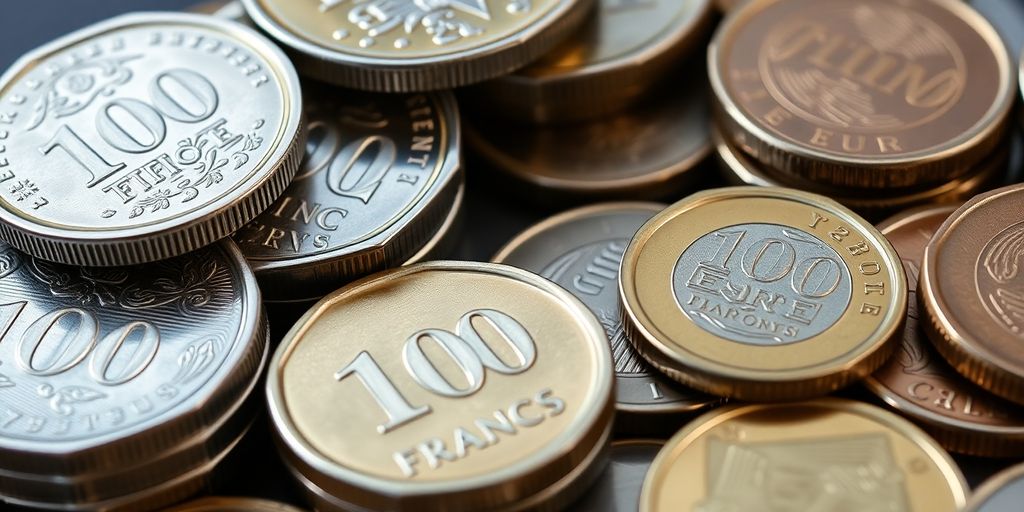 Pièces d'argent et pièces en euro empilées.