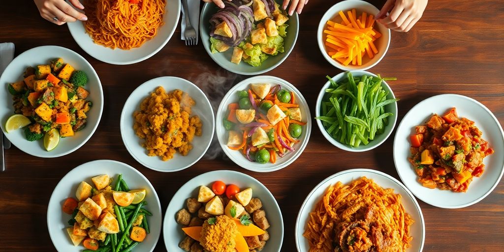 Family enjoying a healthy, affordable meal.