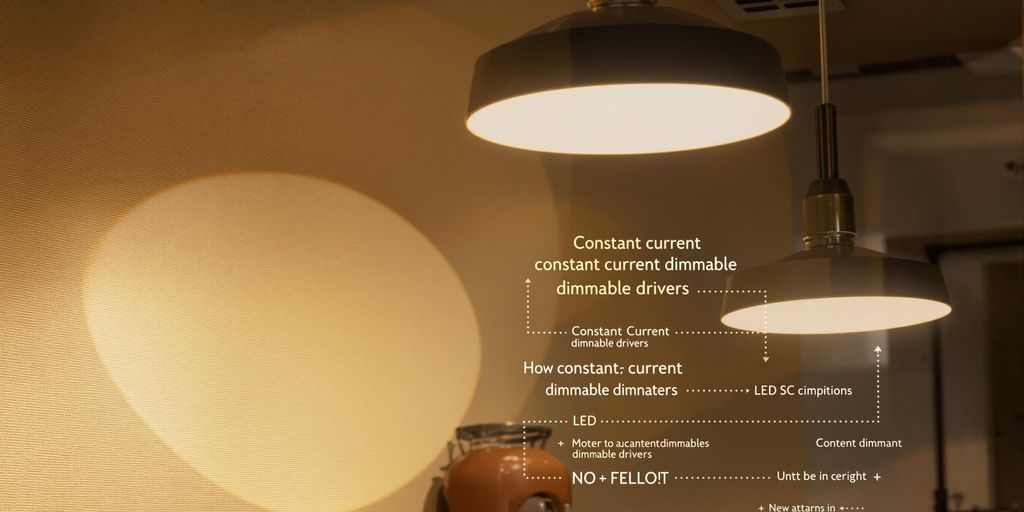 Modern LED lights with dimmable drivers in stylish fixtures.