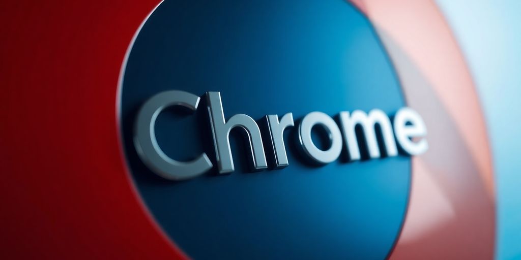 Chrome logo, sleek, metallic, reflective, studio lighting