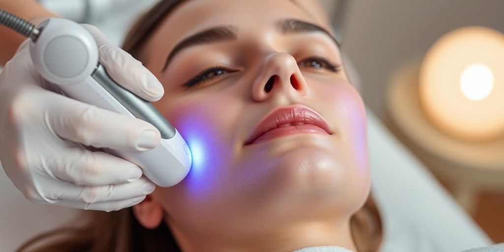 Tratamento facial com Ultraformer Valor em ambiente relaxante.