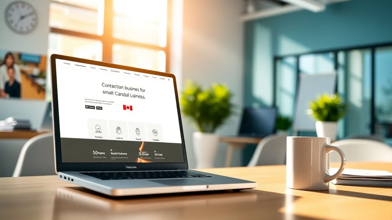 Pequeña empresa canadiense optimizando su sitio web.