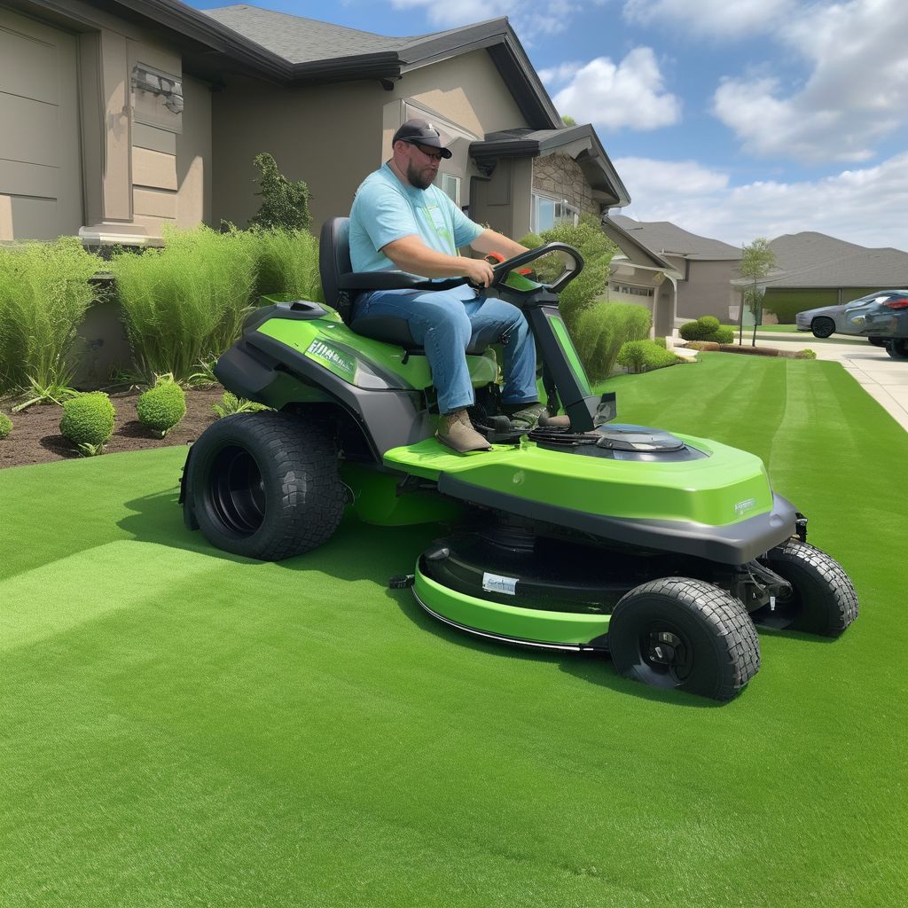 eco-friendly grass trimming service in action