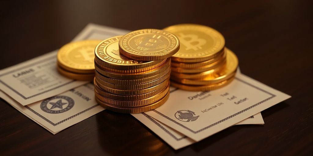 Pièces d'or et documents importants