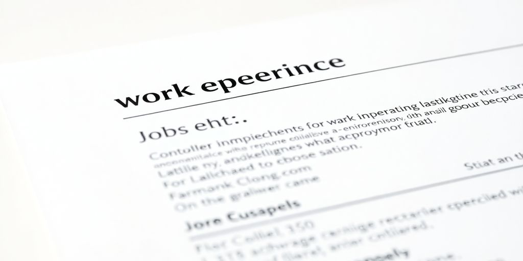 Resume with bullet points next to job descriptions.