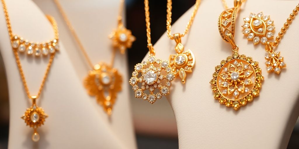 Bijoux en or brillants sur un fond élégant.