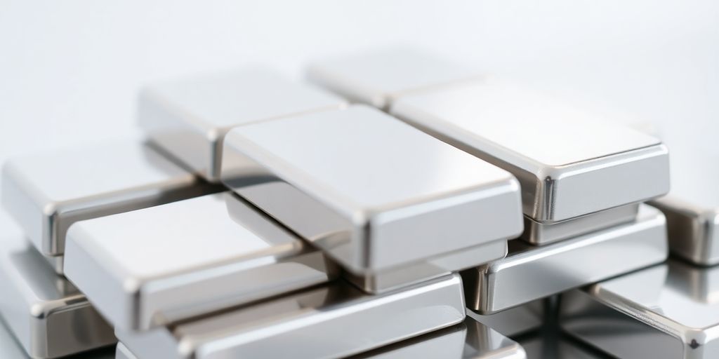 Lingots d'argent empilés