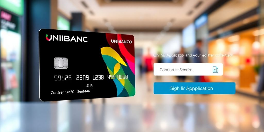 Cartão de crédito UNIBANCO com fundo de compras.