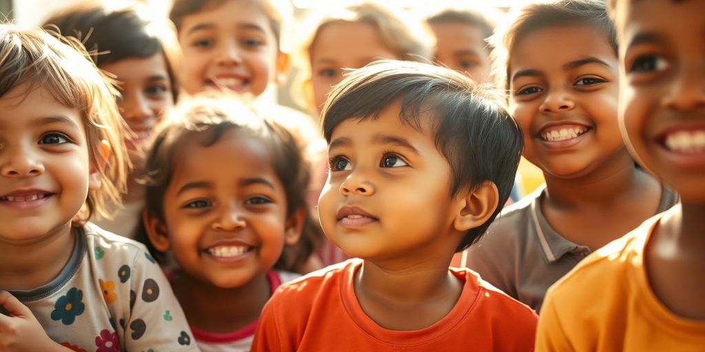Child looking thoughtful and serene with a gentle smile.