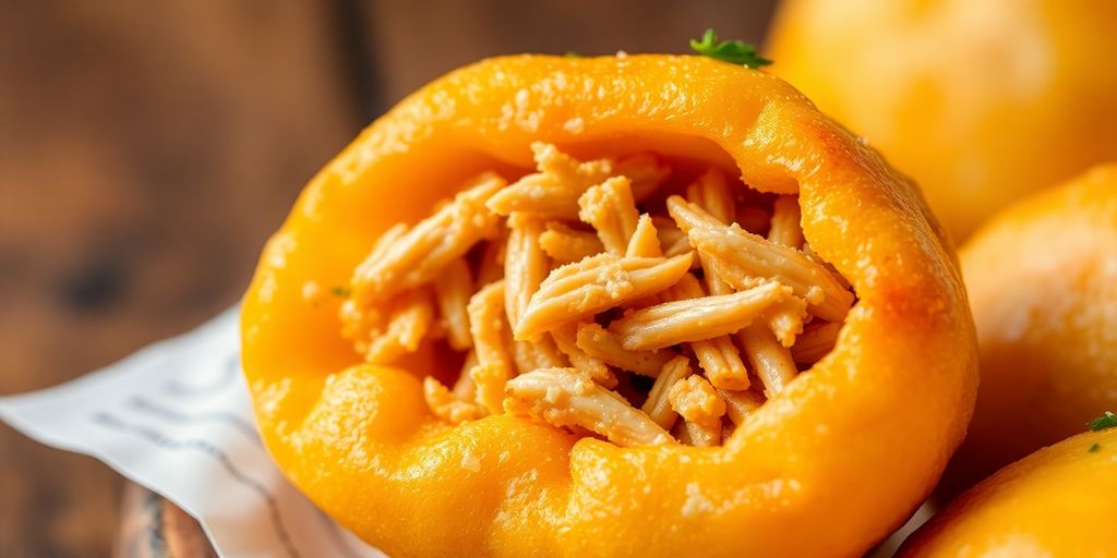 Coxinha Fit de Batata Doce e Frango