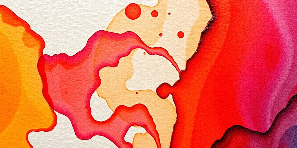 Vibrant watercolor wash blending on wet paper.