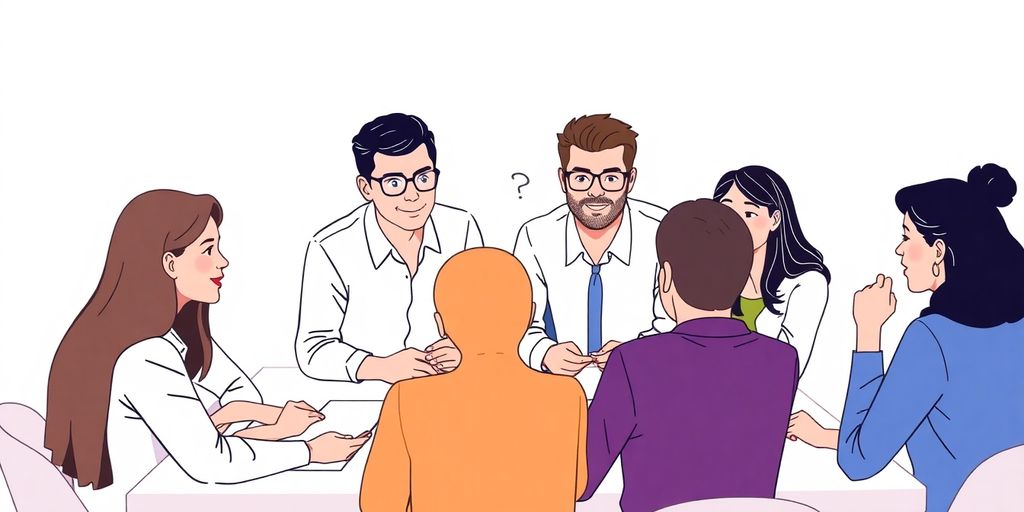 Illustrasjon av mennesker som samarbeider om forretningsmodell.