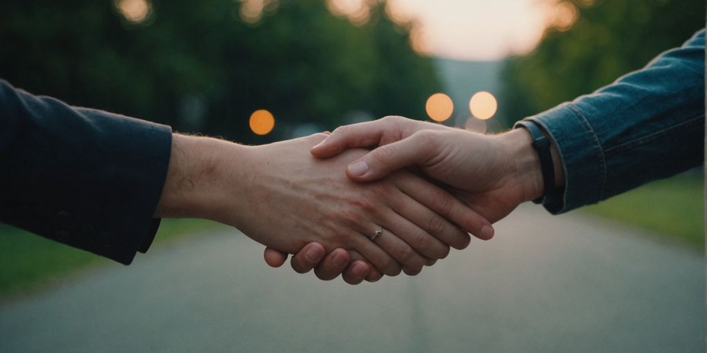 Three people holding hands, representing polyamorous relationships.