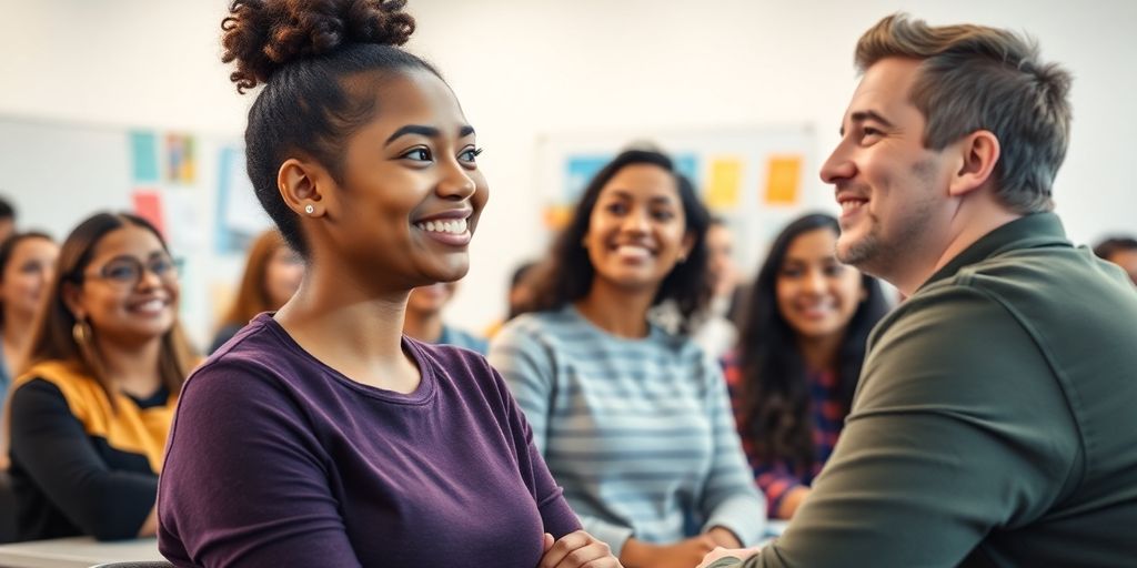 Students learning in a classroom.