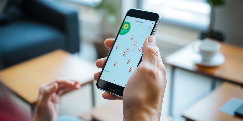 Person searching classifieds on a smartphone.