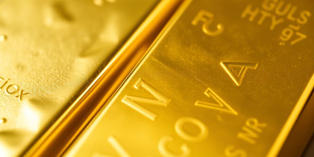 Lingots d'or et de palladium brillants.