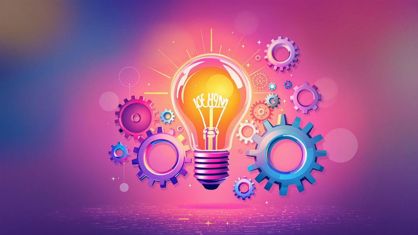 Lyspære med gir som symboliserer forretningsidéer.