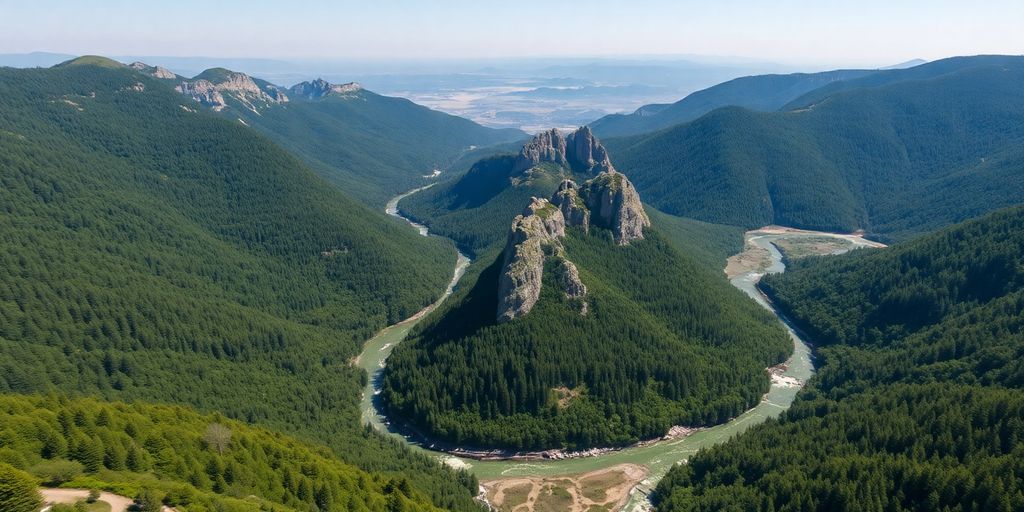 Vue aérienne des montagnes de Bükk en Hongrie.