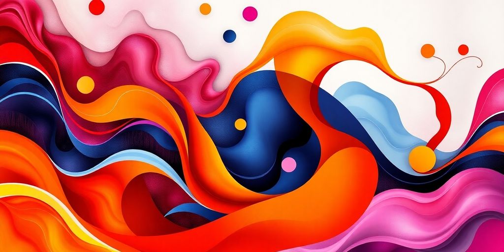 Abstract shapes forming a harmonious website composition.