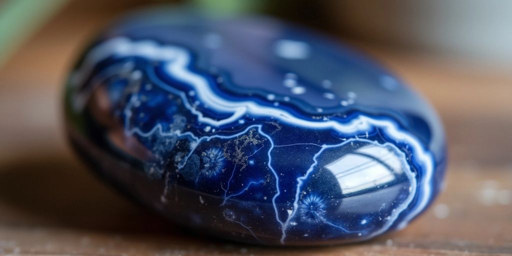 Pietra di sodalite lucida blu