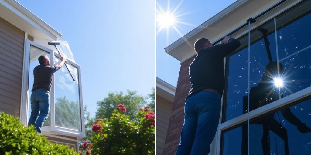 Home window cleaning DIY vs. professional service.