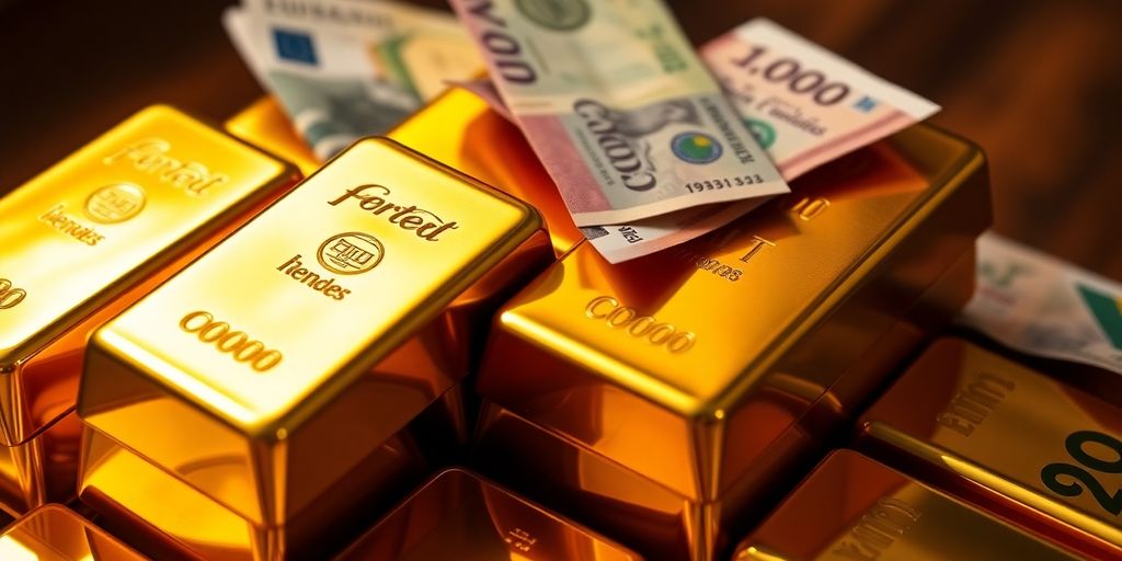 Lingots d'or et devises mondiales