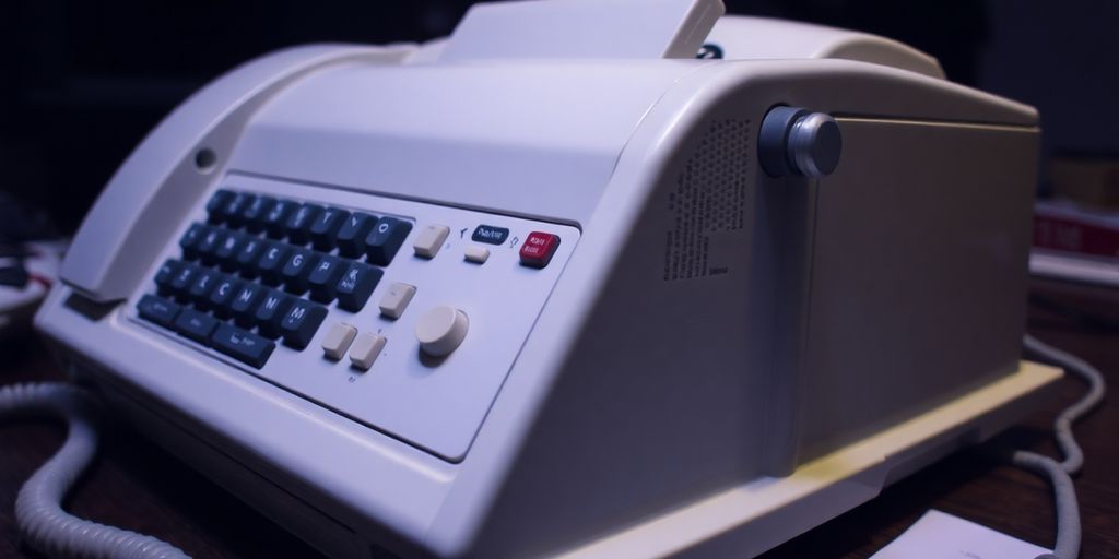 Early fax machine with wires.