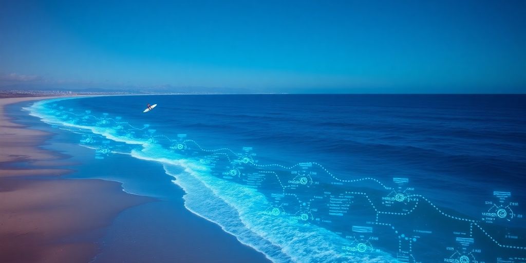 Australian coastline with fast internet connection visual.