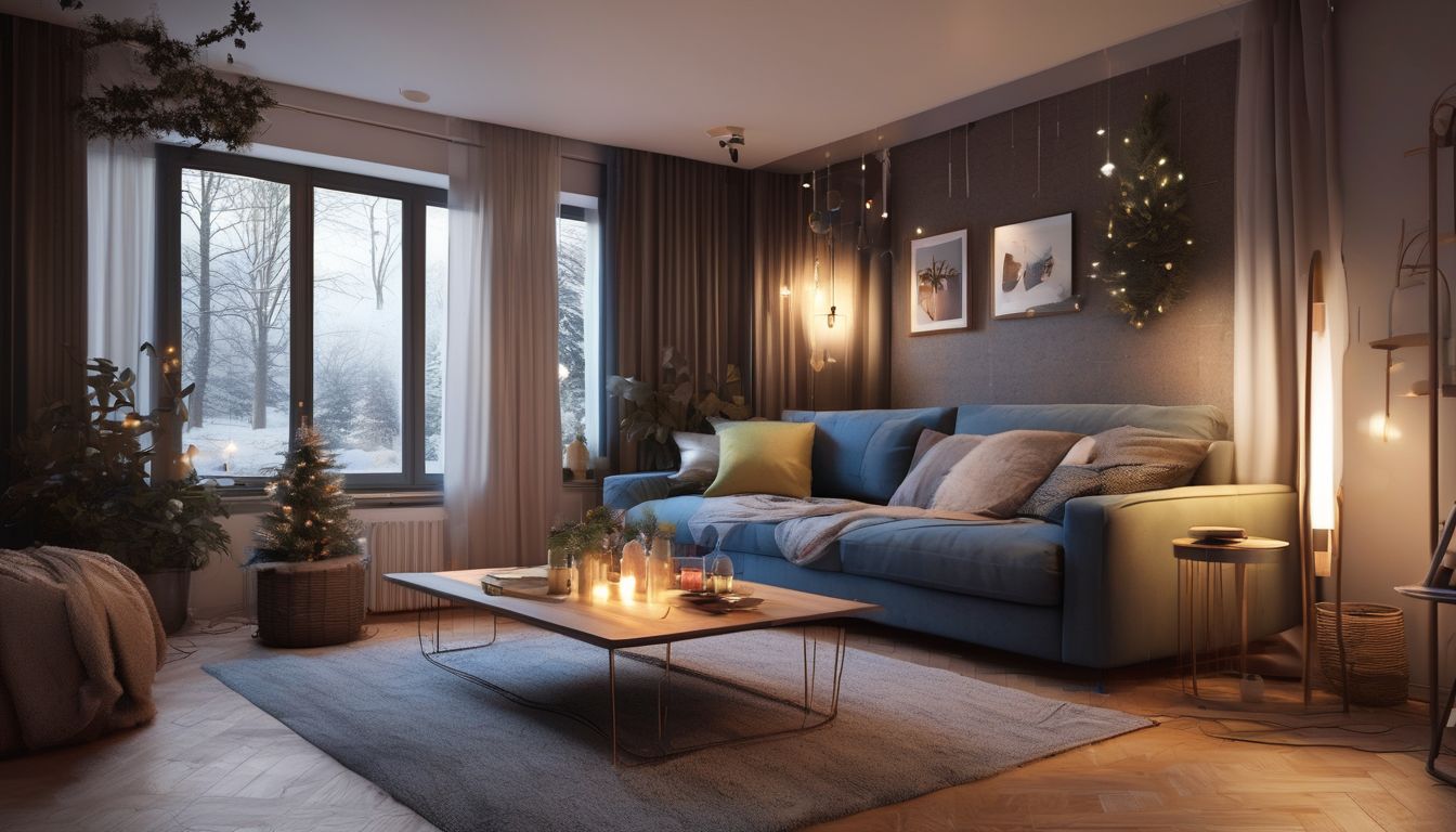 cozy home with creative seasonal lighting